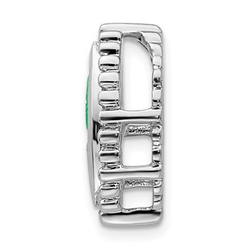 14k White Gold Marquise Emerald Chain Slide — alternate view