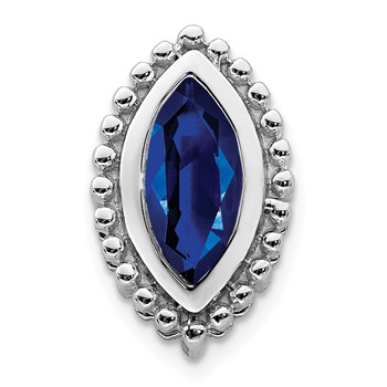 14k White Gold Marquise Sapphire Chain Slide