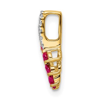 14k Ruby and Diamond Leaf Chain Slide — alternate view