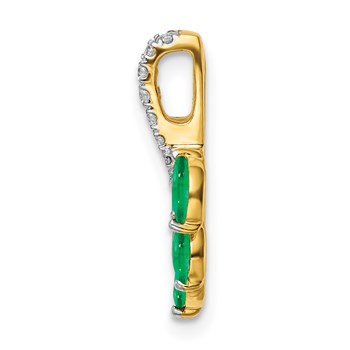 14k Marquise Emerald and Diamond Leaf Chain Slide — alternate view
