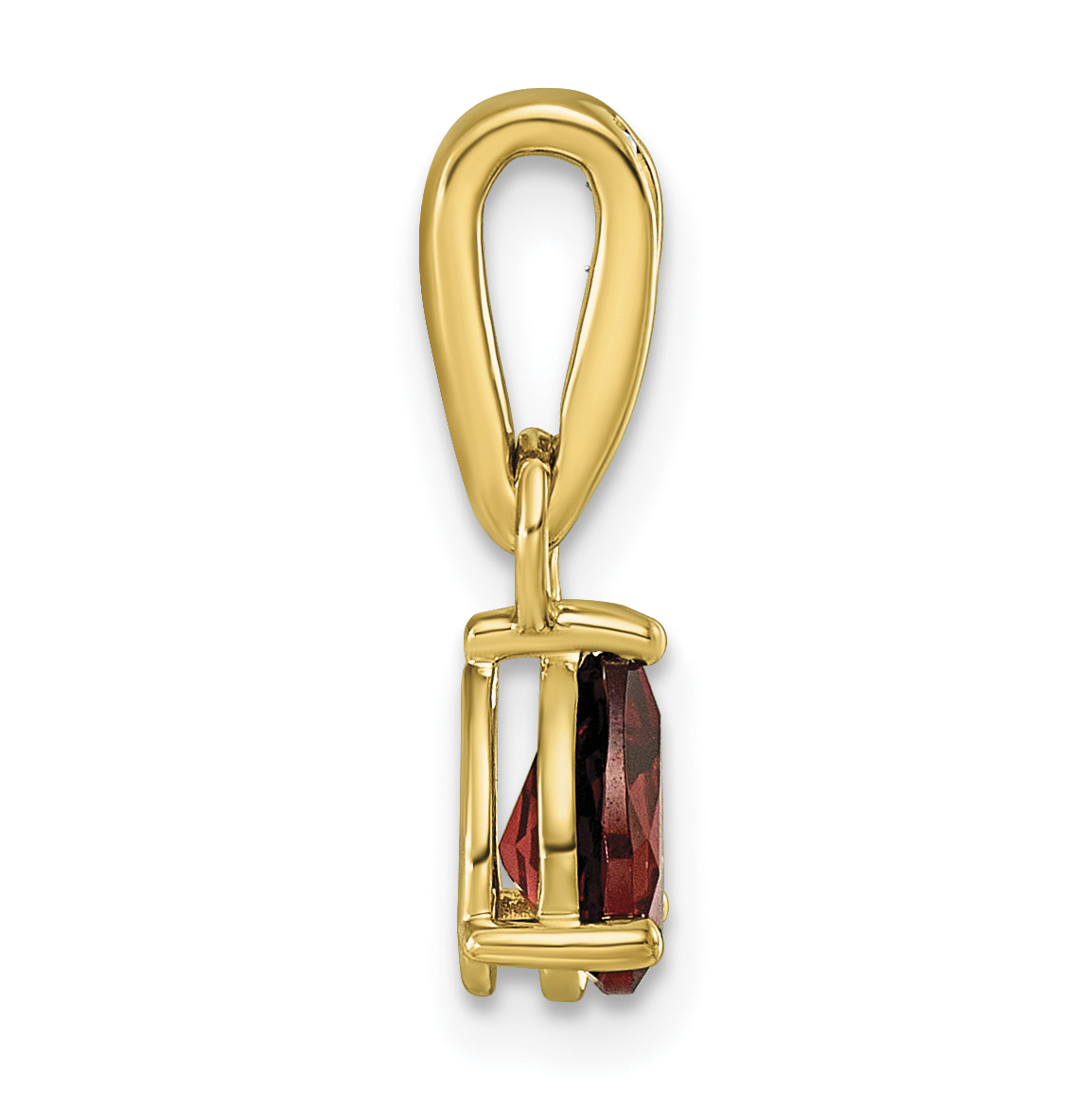 Diamond Garnet and 1/10 carat Pendant Charm Real 14k Yellow Gold 17.9x6.2mm detailed image 2