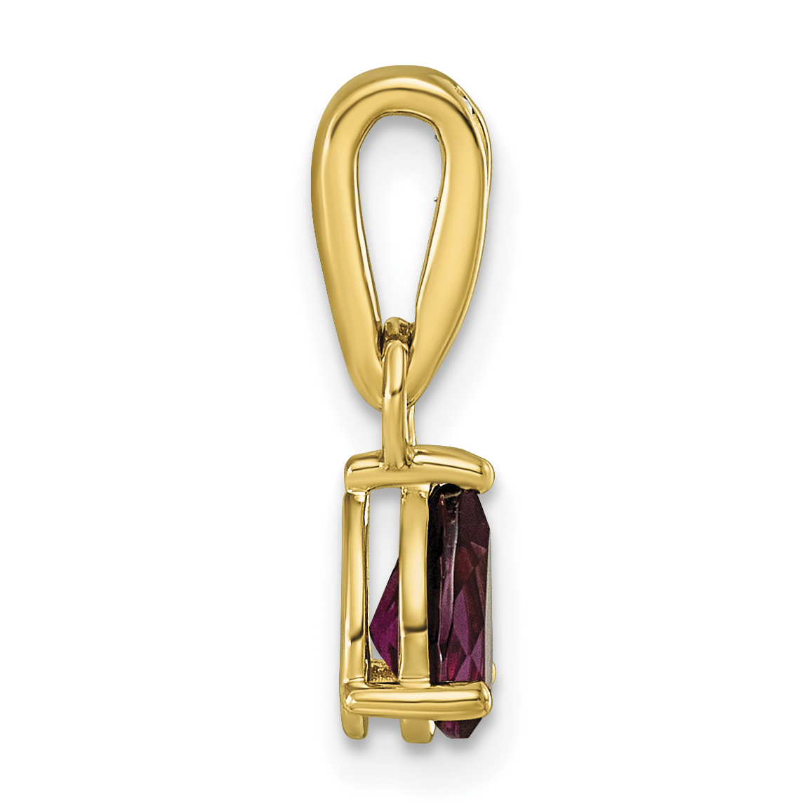 Diamond Rhodolite Garnet and 1/10 Pendant Charm Real 10k Yellow Gold 17.3x6.1mm product image view 2