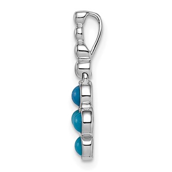 14k White Gold Turquoise Pendant — alternate view