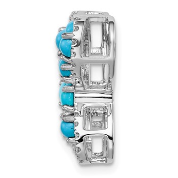 14k White Gold Turquoise and White Topaz Butterfly Chain Slide — alternate view