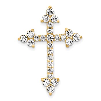 14k 1 1/2 carat Lab Grown Diamond VS/SI+ G+ Complete Cross Pendant