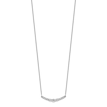 14k White Gold 3/4 carat Lab Grown Diamond VS/SI+ G+ Complete 18 inch Fashion Bar Necklace — alternate view