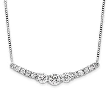 14k White Gold 3/4 carat Lab Grown Diamond VS/SI+ G+ Complete 18 inch Fashion Bar Necklace