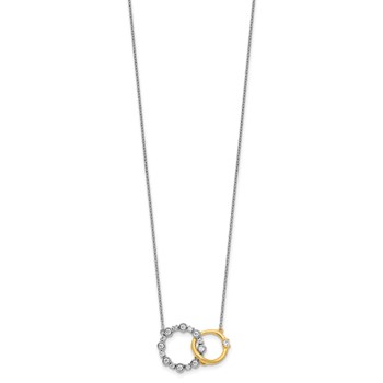 14k Two-tone 3/8 carat Lab Grown Diamond VS/SI+ G+ Interlocking Circle 18 inch Necklace — alternate view