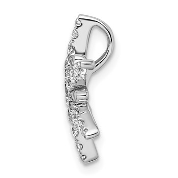 14k White Gold 1/2 carat Lab Grown Diamond VS/SI+ G+ Complete Chain Slide Pendant — alternate view