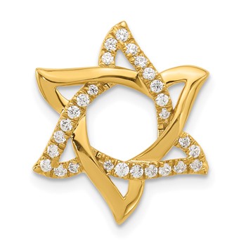 YG Sterling Silver CZ Star Pendant