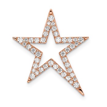 RG Sterling Silver CZ Star Pendant