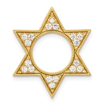 YG Sterling Silver CZ Star Pendant