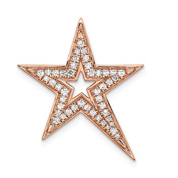 RG Sterling Silver CZ Star Pendant