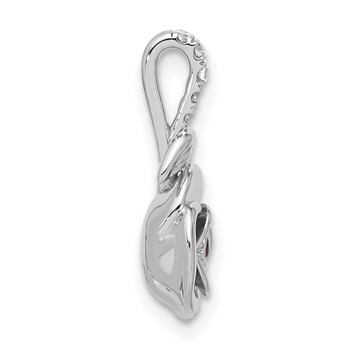 Sterling Silver Cr. Ruby & CZ Roseate Pendant — alternate view