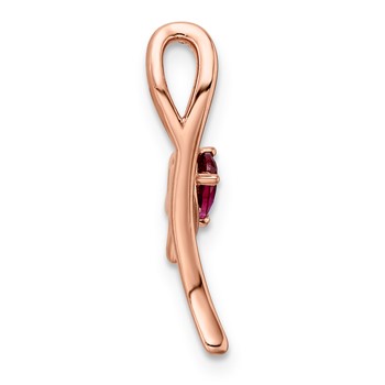 RG Sterling Silver Cr. Ruby & CZ Roseate Pendant — alternate view
