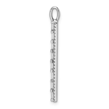 White Alloy CZ Stick Pendant — alternate view