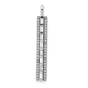 White Alloy CZ Stick Pendant