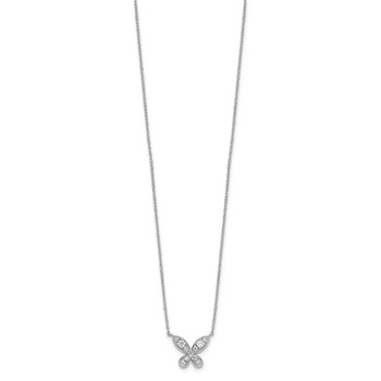 White Alloy CZ Butterfly Necklace — alternate view