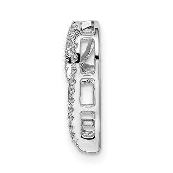 14k White Gold Diamond Heart Chain Slide — alternate view