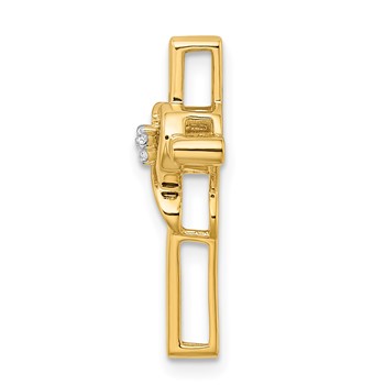 14k Polished Cross with Heart Diamond Chain Slide — alternate view