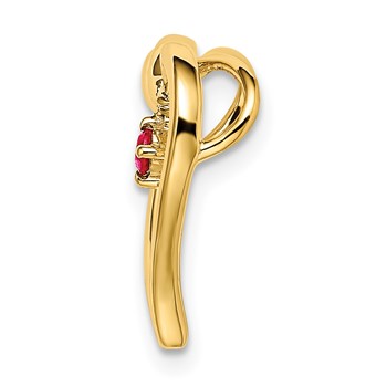 14k Polished Ruby Heart Chain Slide — alternate view