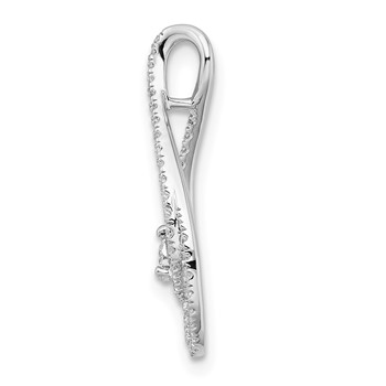 14k White Gold 1/5 carat Diamond Double Teardrop Chain Slide — alternate view