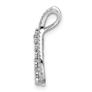 14k White Gold 1/6 carat Diamond Teardrop Chain Slide — alternate view