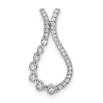 14k White Gold 1/6 carat Diamond Teardrop Chain Slide