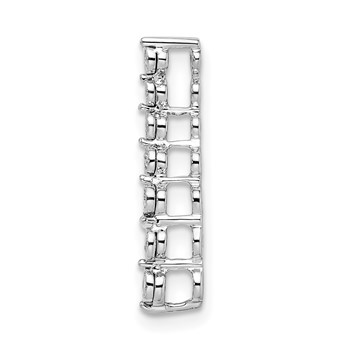 14k White Gold 1/10 carat Graduating Diamond Curved Chain Slide — alternate view