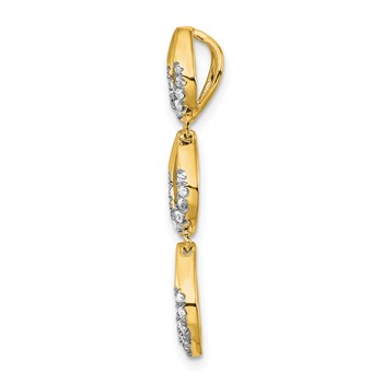 14k Polished 1/4 carat Diamond Triple Oval Chain Slide — alternate view
