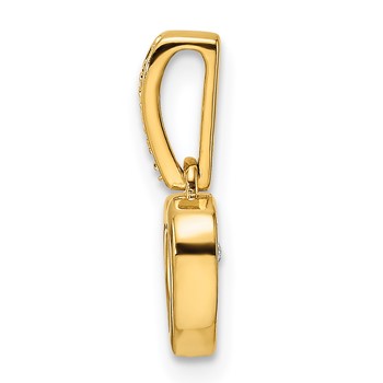 14k 1/10 carat Diamond Heart with Vibrant Moving Center Pendant — alternate view