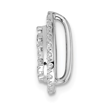 14k White Gold 5/8 carat Lab Grown Diamond VS/SI+ G+ Complete Teardrop Halo Chain Slide Pendant — alternate view