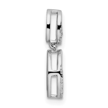 14k White Gold 1/5 carat Lab Grown Diamond VS/SI+ G+ Dangle Chain Slide Pendant — alternate view