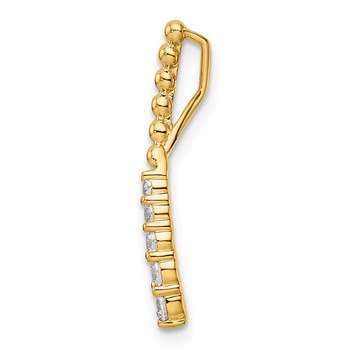 14k 1/5 carat Lab Grown Diamond VS/SI+ G+ Fashion Bar Chain Slide Pendant — alternate view