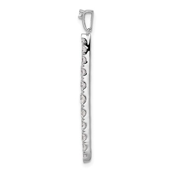 14k White Gold 1 carat Lab Grown Diamond VS/SI+ G+ Fashion Bar Pendant — alternate view