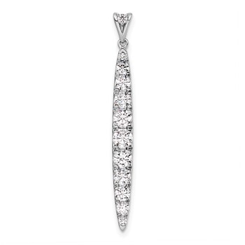 14k White Gold 1 carat Lab Grown Diamond VS/SI+ G+ Fashion Bar Pendant