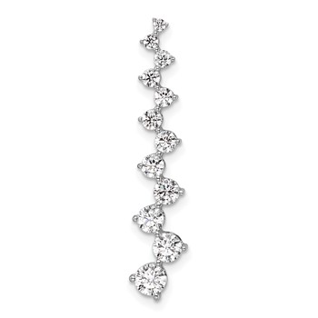 14k White Gold 1 carat Lab Grown Diamond VS/SI+ G+ Fashion Bar Chain Slide Pendant