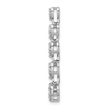 14k White Gold 1 carat Lab Grown Diamond VS/SI+ G+ Complete Five Heart Bar Chain Slide Pendant — alternate view