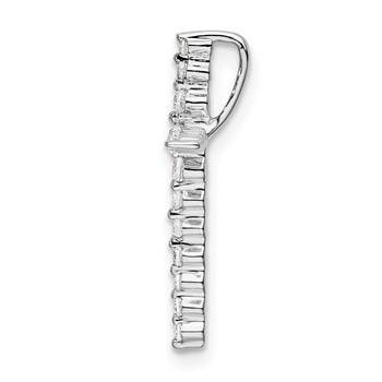 14k White Gold 1/6 carat Lab Grown Diamond VS/SI+ G+ Complete Cross Chain Slide Pendant — alternate view