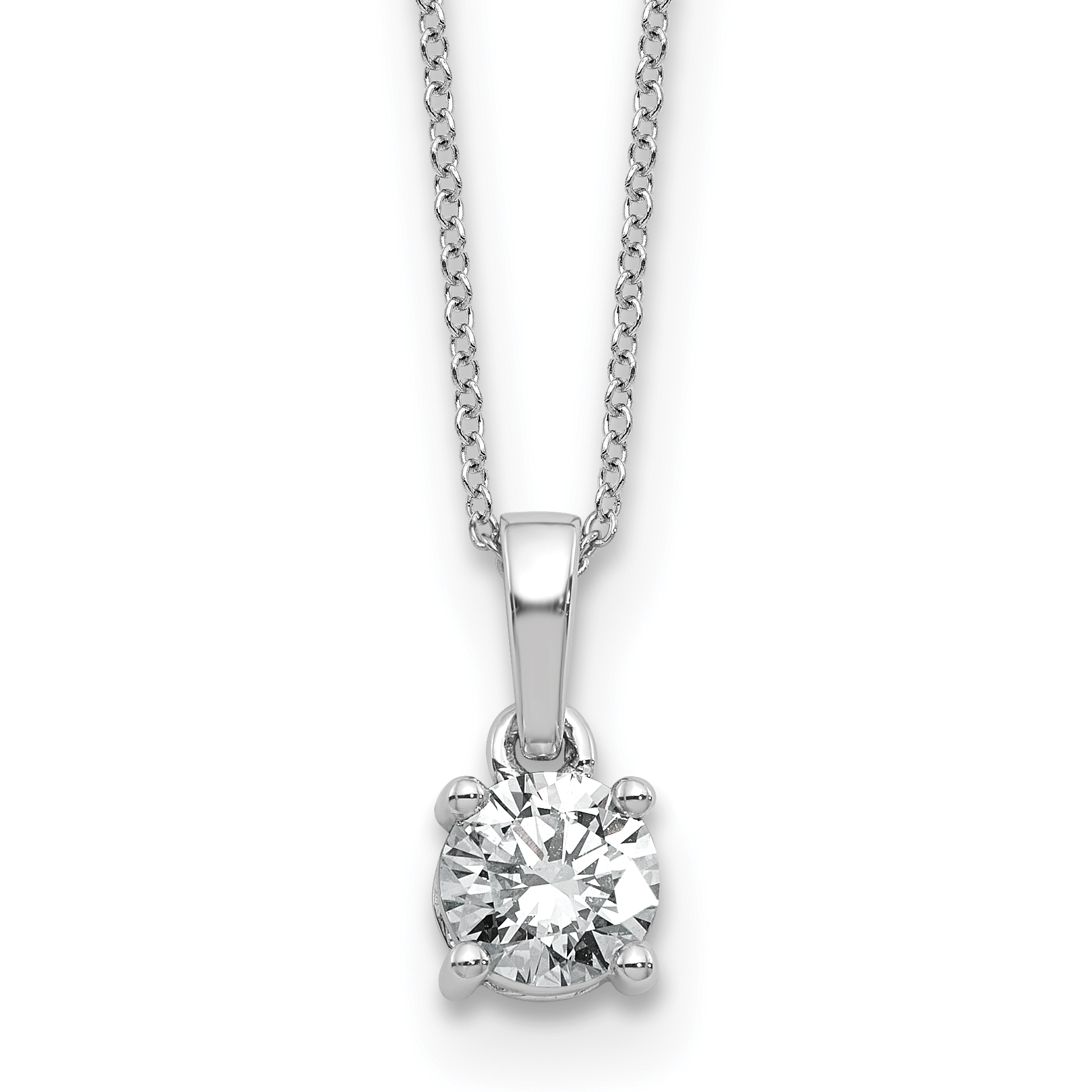 10kw 1/2ct Lab Grown Dia VS/SI+ G+ Comp 18in Solitaire Pendant Necklace