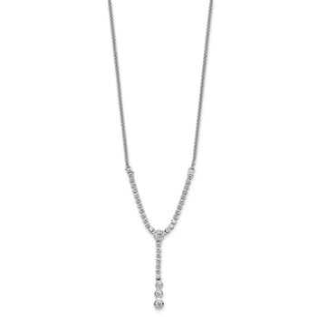 14k White Gold 1 carat Lab Grown Diamond VS/SI+ G+ Adjustable up to 24 inch Tennis Style Bolo Necklace — alternate view