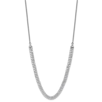 14k White Gold 3 1/3 carat Lab Grown Diamond VS/SI+ G+ Adjustable 13.5 to 24 inch Double Row Tennis Bolo Necklace — alternate view