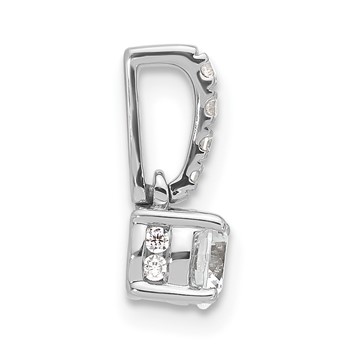 Sterling Silver Round Center CZ Semi-mount Pendant — alternate view