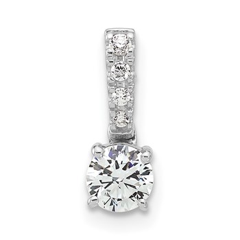 Sterling Silver Round Center CZ Semi-mount Pendant