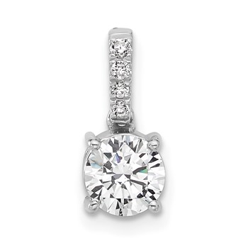 Sterling Silver Round Center CZ Semi-mount Pendant