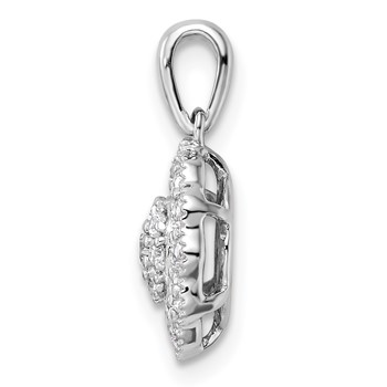 14k White Gold 1/2 carat Lab Grown Diamond VS/SI+ G+ Square Halo Pendant — alternate view