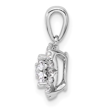 14k White Gold 3/8 carat Lab Grown Diamond VS/SI+ G+ Square Halo Pendant — alternate view