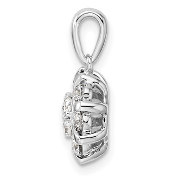 14k White Gold 1/2 carat Lab Grown Diamond VS/SI+ G+ Complete Halo Pendant — alternate view