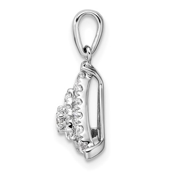 14k White Gold 1/2 carat Lab Grown Diamond VS/SI+ G+ Complete Triangle Cluster Pendant — alternate view
