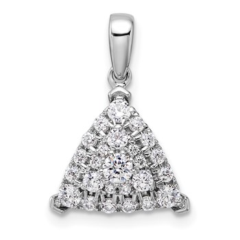 14k White Gold 1/2 carat Lab Grown Diamond VS/SI+ G+ Complete Triangle Cluster Pendant